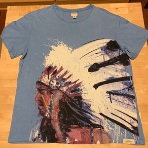 Denim & Supply Ralph Lauren Indian Head Tee Mens Large Blue